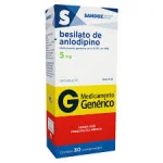 Anlodipino 5mg Sandoz 30 Comprimidos